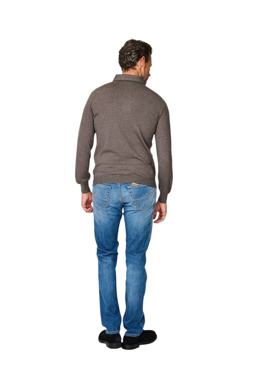Gran Sasso Men polo shirt lange mouwen heren bruin 57163/14293 046
