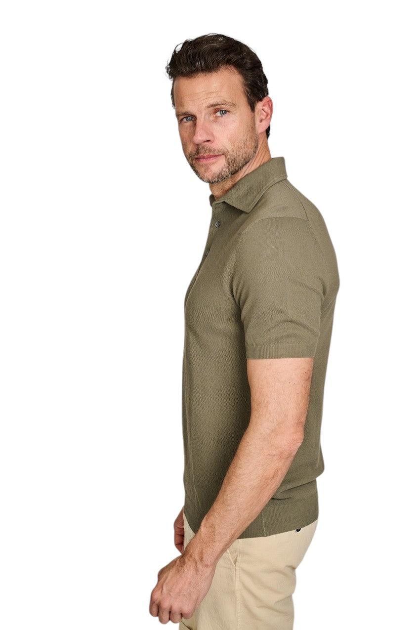 Gran Sasso Men polo shirt korte mouwen heren khaki 57114/20678 481