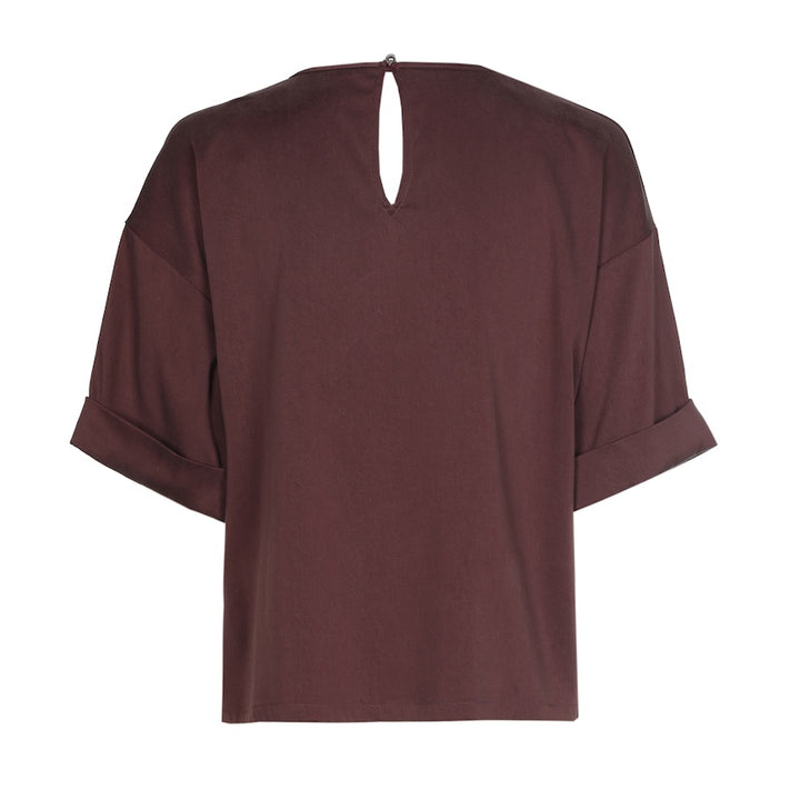 Caroline Biss women's blouse burgundy, rear product view