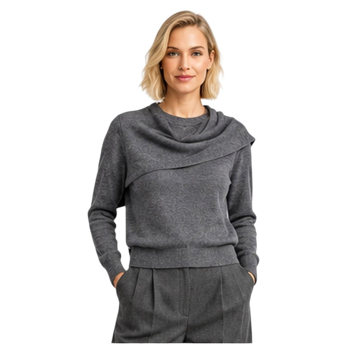 Natan Collection maglione donna antracite — vista frontale su modella