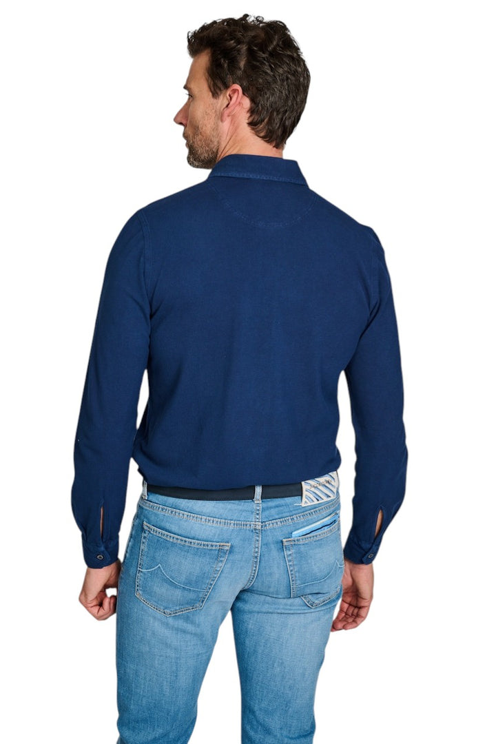 Gran Sasso Men hemd lange mouwen heren donker blauw 60109/79017 581