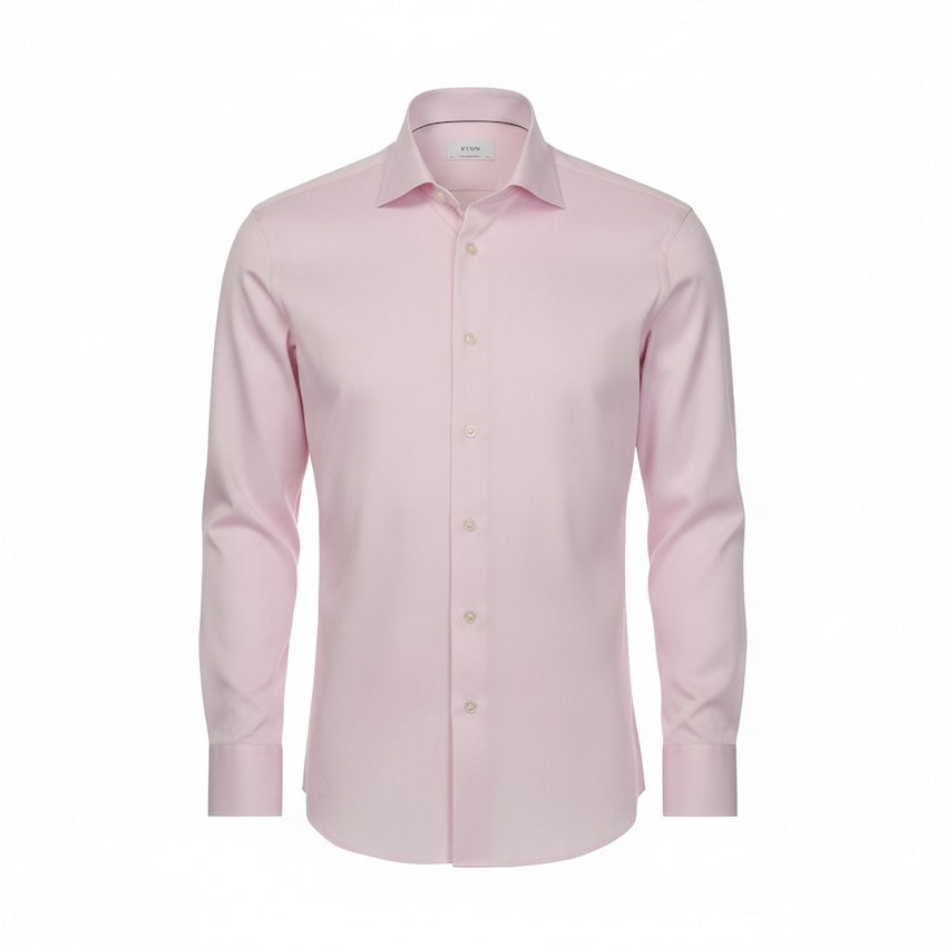 Eton chemise manches longues rose contemporaine pour homme