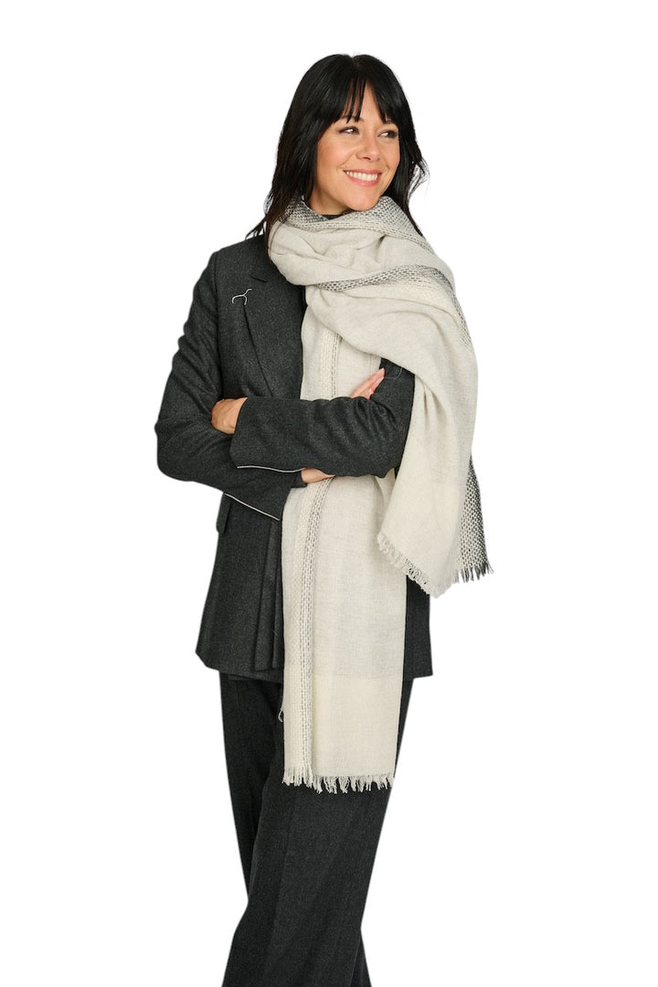 Andrea'S 1947 sjaal dames grijs 8529 SCARF INCORN LAVA