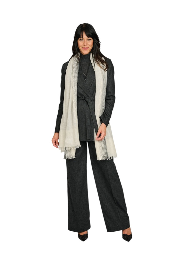 Andrea'S 1947 sjaal dames grijs 8529 SCARF INCORN LAVA