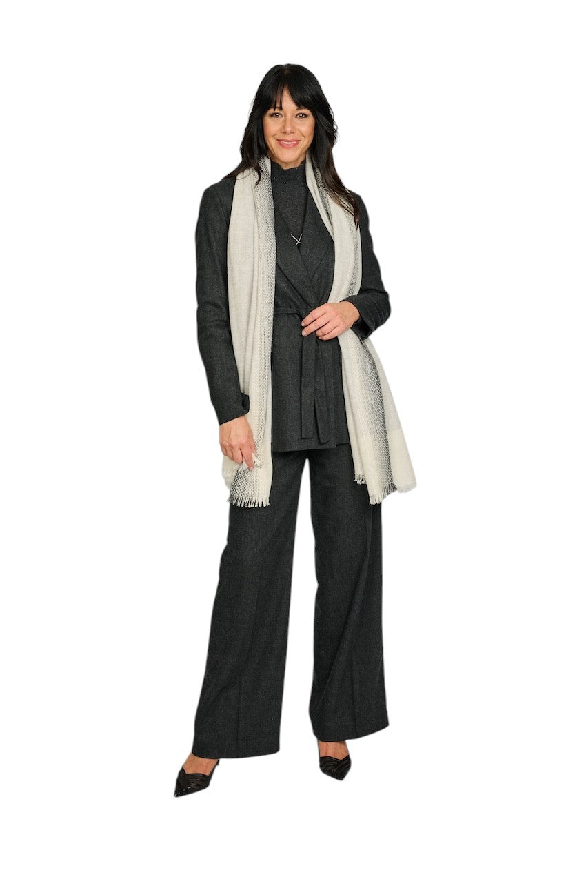 Andrea'S 1947 sjaal dames grijs 8529 SCARF INCORN LAVA
