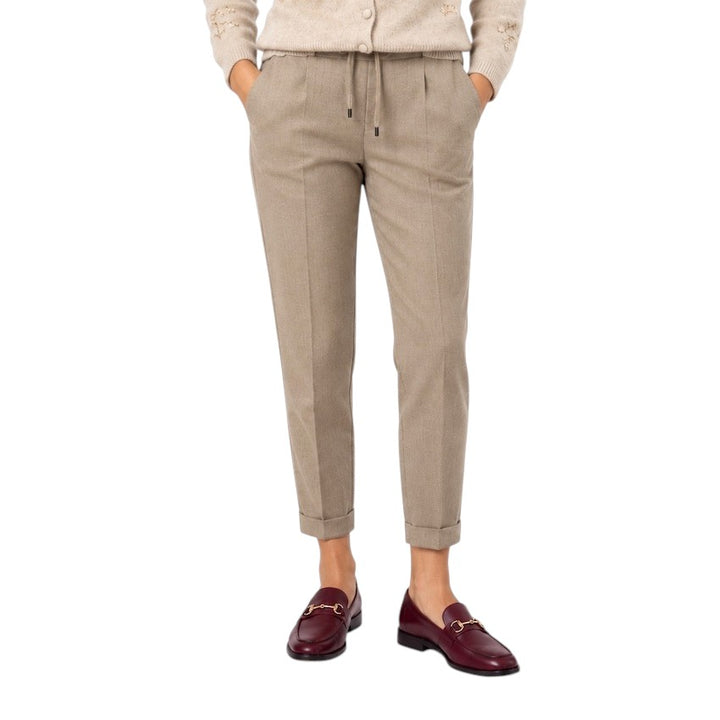 Anneclaire broek dames taupe D1934 1580 004