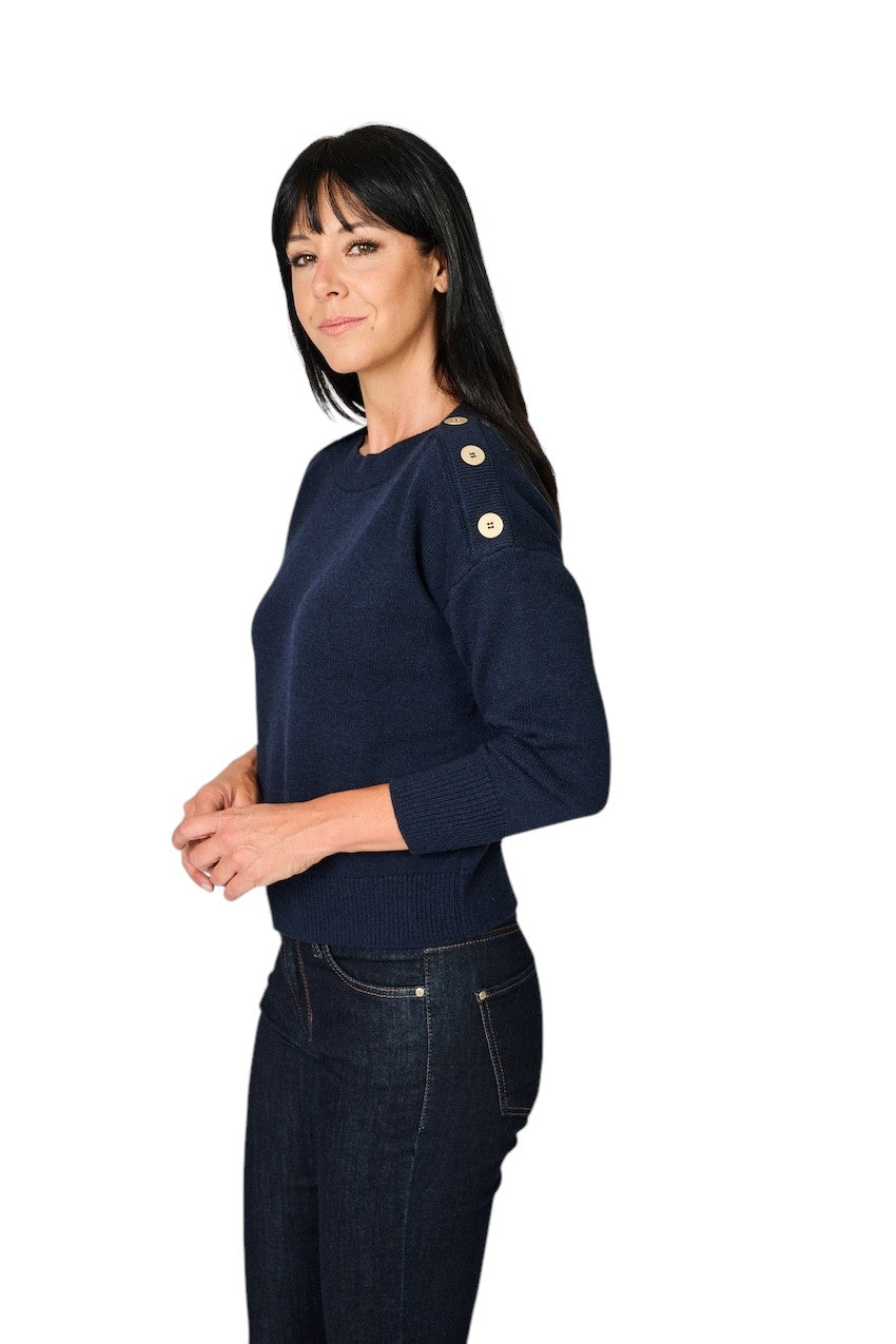 Anneclaire pull trui dames marine D1853 857 202