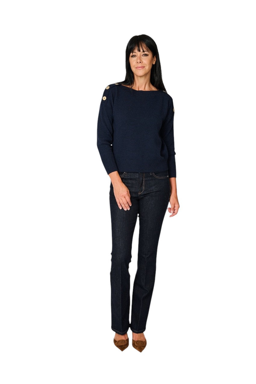 Anneclaire pull trui dames marine D1853 857 202