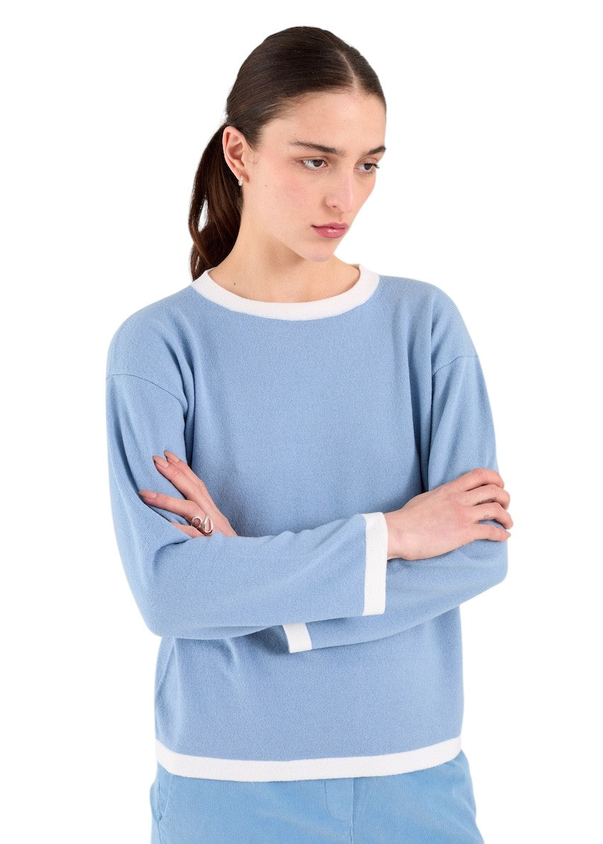 Anneclaire pull trui ronde hals dames ciel D1842 857 21