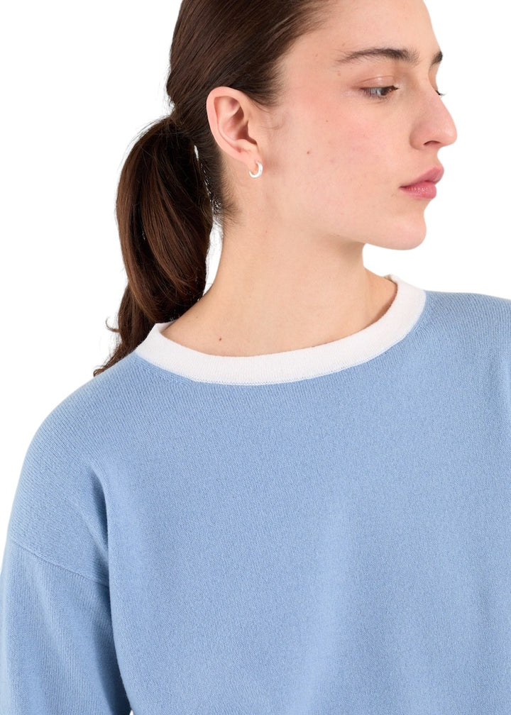 Anneclaire pull trui ronde hals dames ciel D1842 857 21