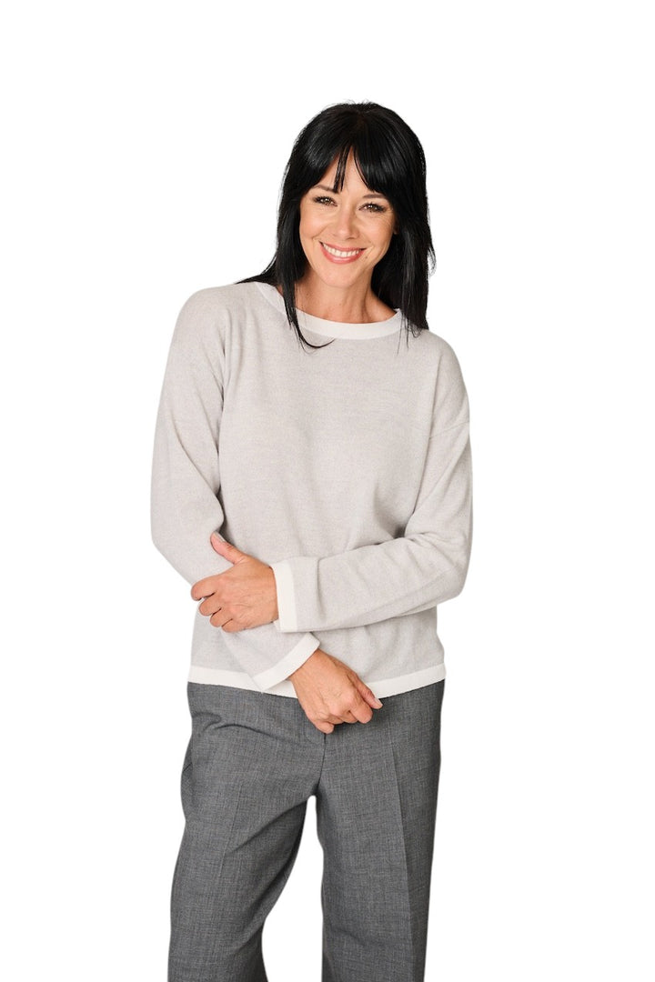 Anneclaire pull trui ronde hals dames grijs D1842 857 265
