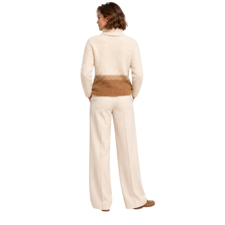 Antonelli women’s high-neck jumper ecru — back view on model