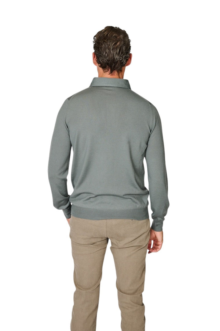 Gran Sasso Men polo shirt lange mouwen heren groen