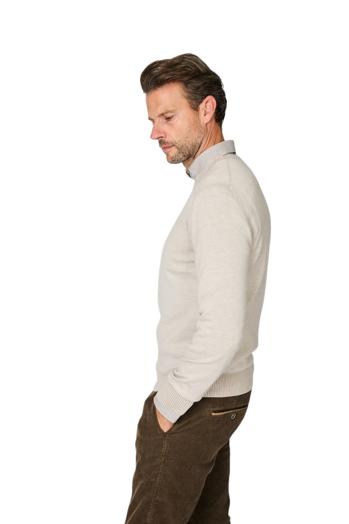 Gran Sasso Men pull trui ronde hals heren beige