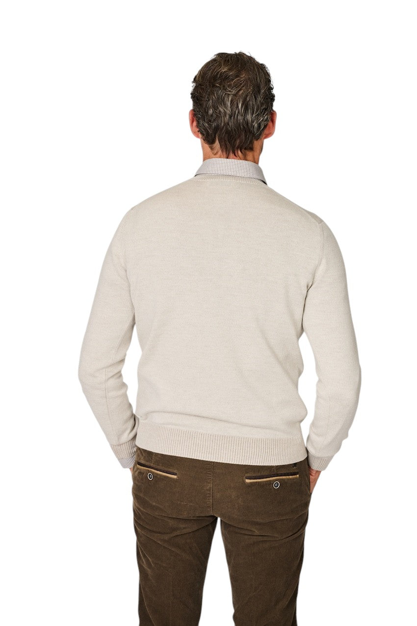 Gran Sasso Men pull trui ronde hals heren beige