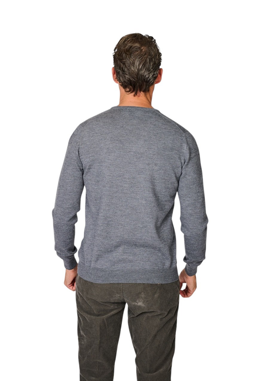 Gran Sasso Men pull trui v-hals heren grijs