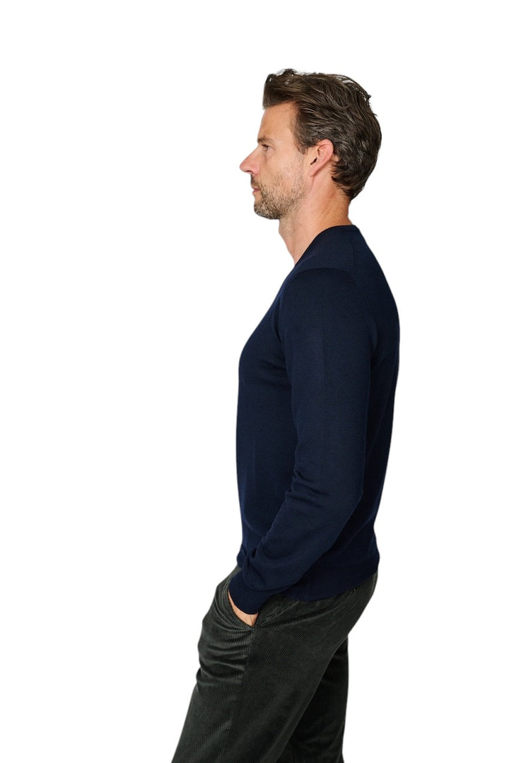 Gran Sasso Men pull trui v-hals heren marine