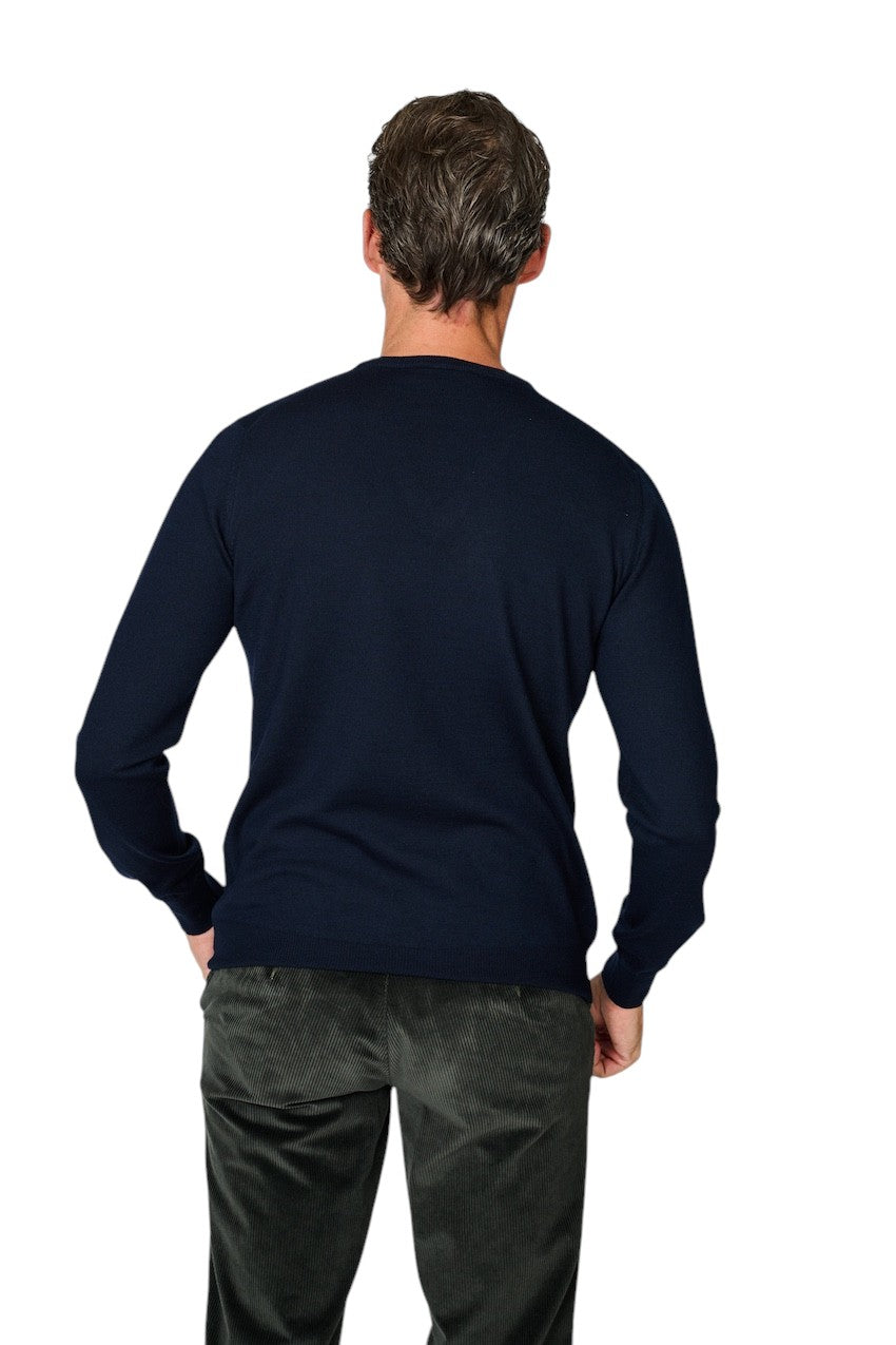 Gran Sasso Men pull trui v-hals heren marine