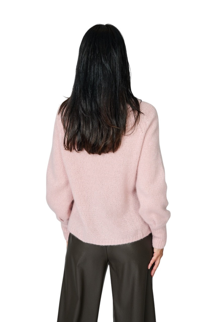 Hemisphere Jersey de cuello redondo para mujer, color polvo, 2622030-17, 4406