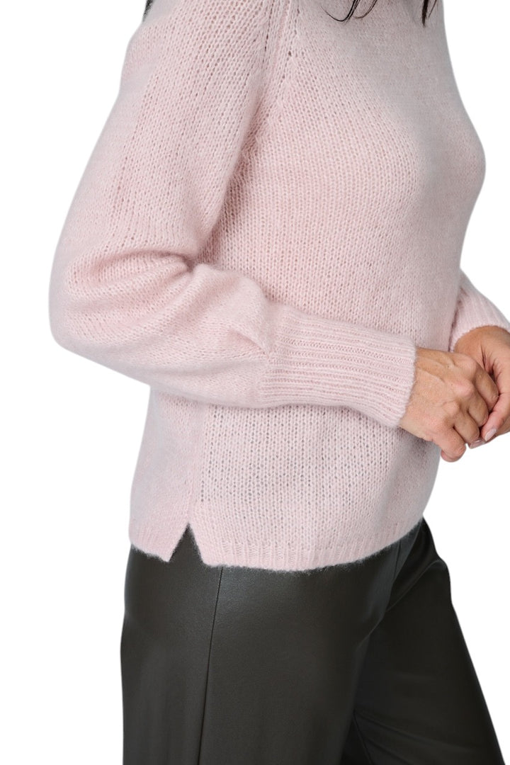 Hemisphere Jersey de cuello redondo para mujer, color polvo, 2622030-17, 4406