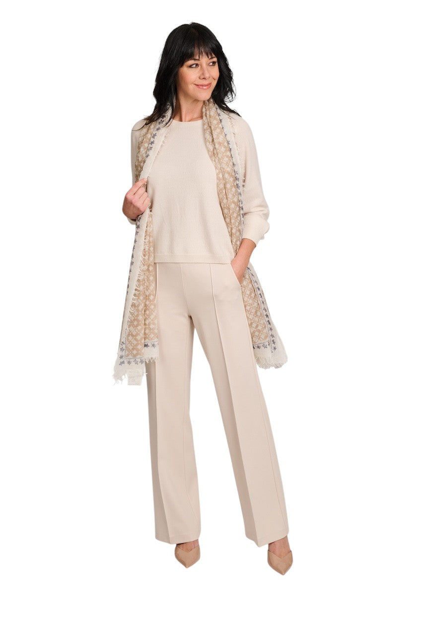 Hemisphere pull trui ronde hals dames beige 2611313-4 7380