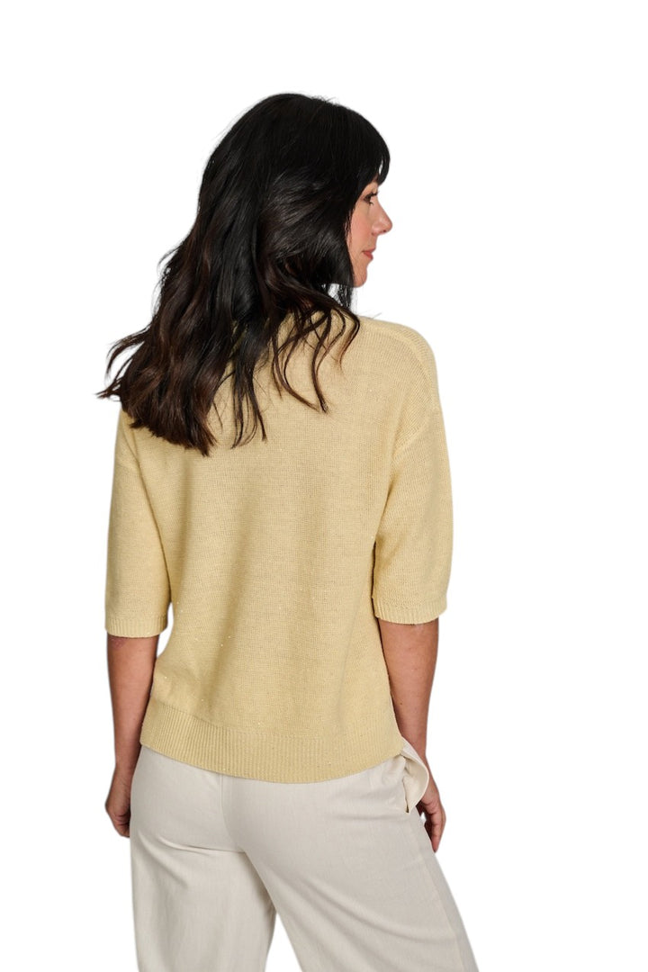 Hemisphere pull trui v-hals dames geel 261X828SQ-12 254