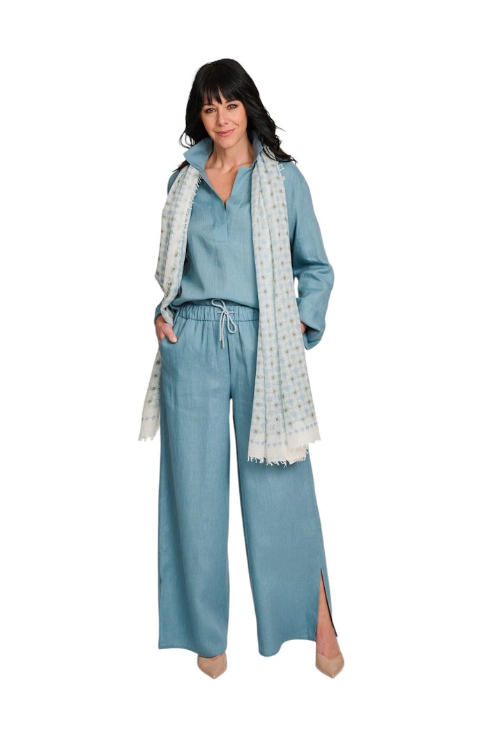 Panicale Cashmere Bluse Damen petrol