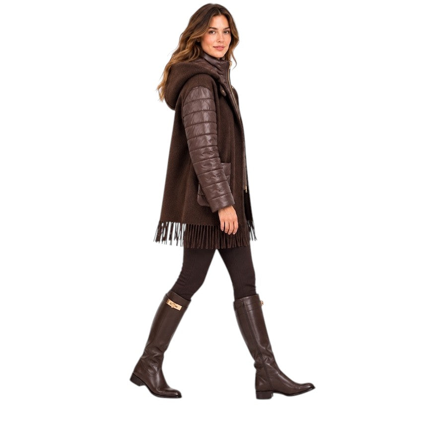 Herno women’s hooded jacket brown — side view