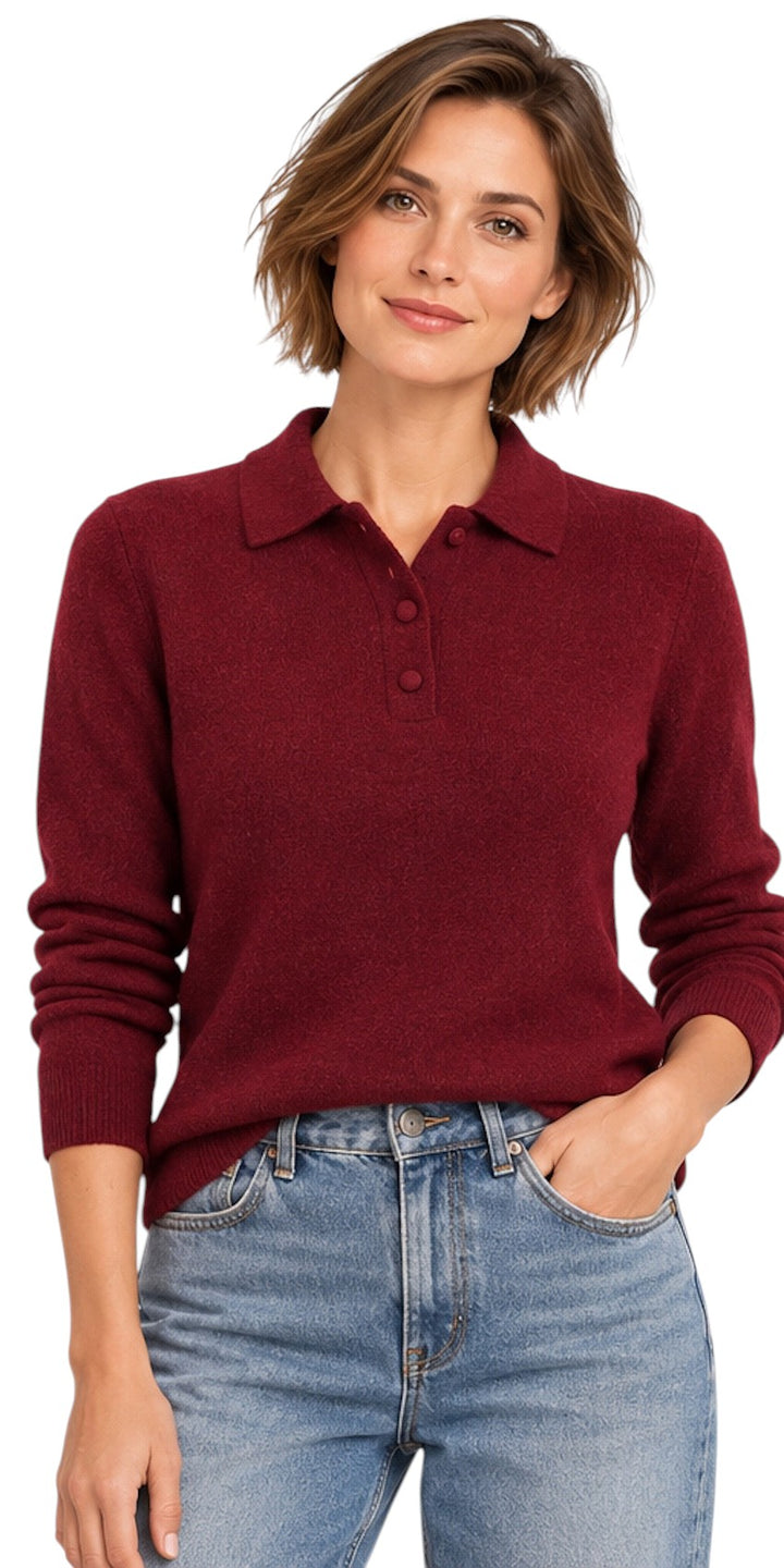 Jeff Damenpoloshirt Dunkelrot OLSON 28