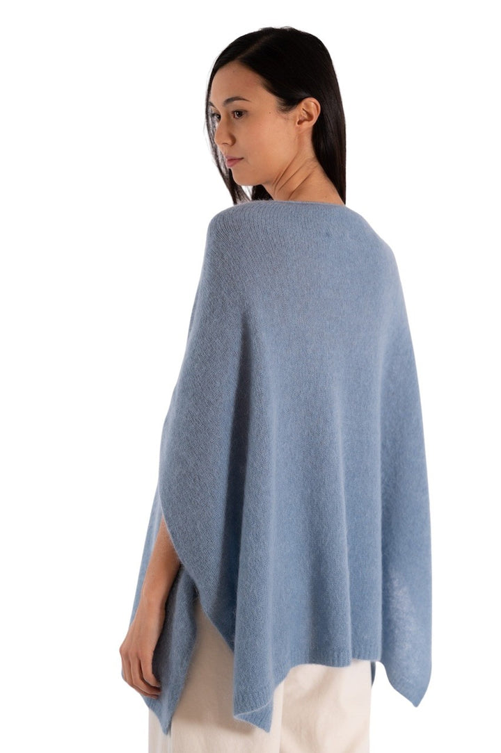 Jeff poncho dames blauw