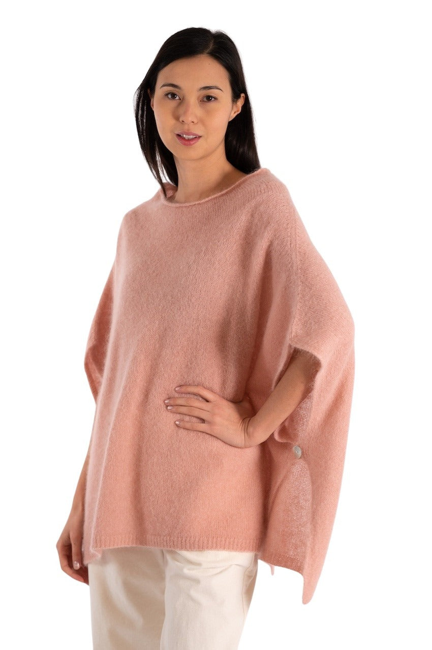 Jeff poncho dames roze