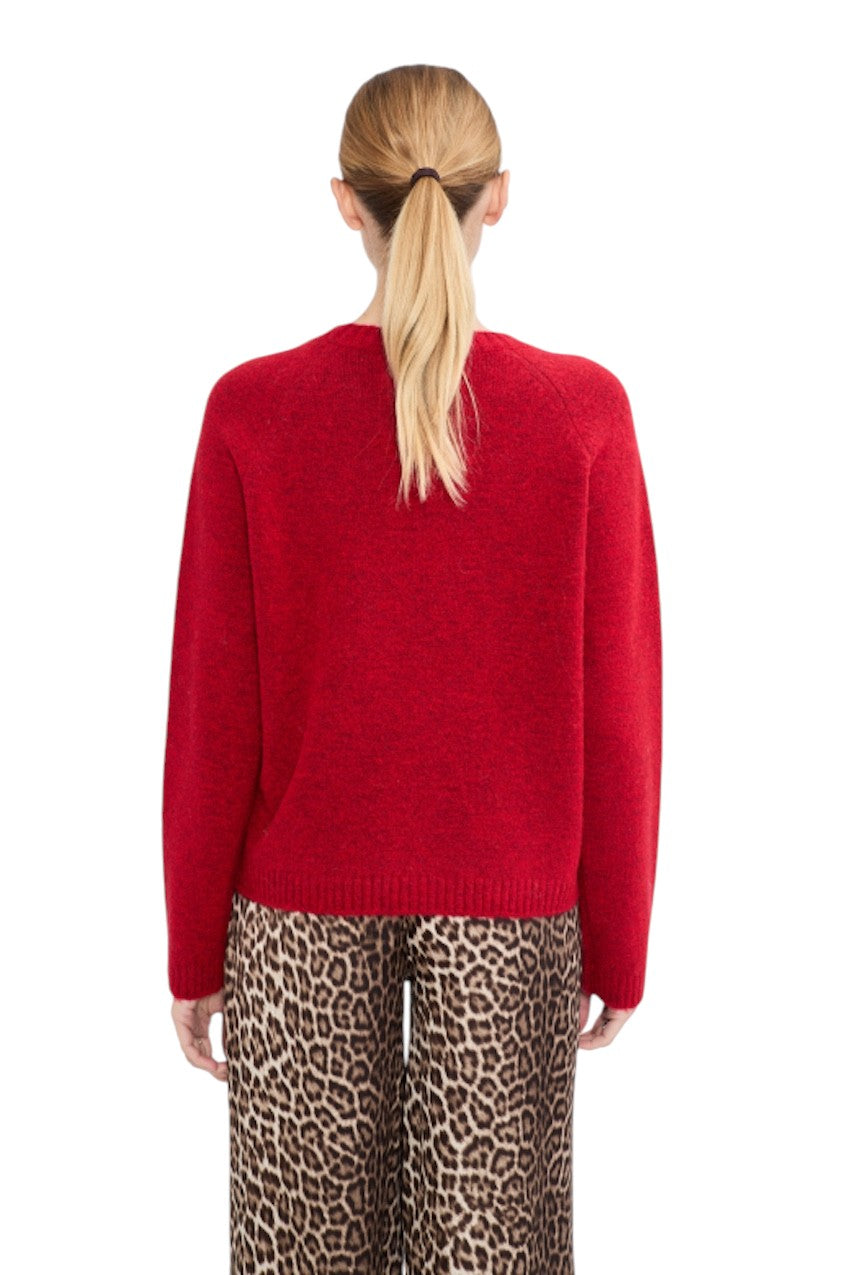 Jeff pull trui ronde hals dames rood TIFANY 25