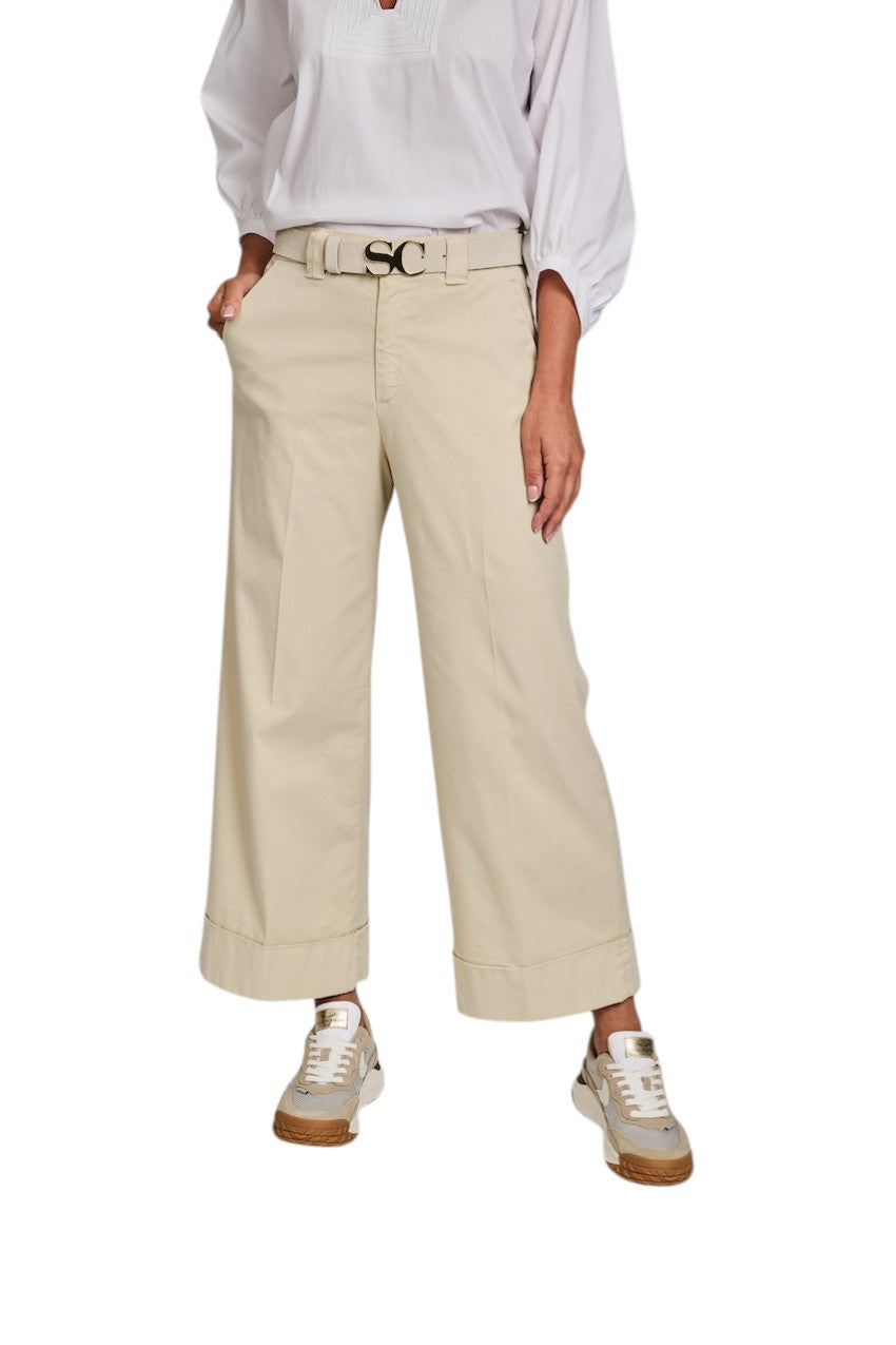 Mason'S Women broek dames beige New York studio crop 4PNT6R763MBE060332