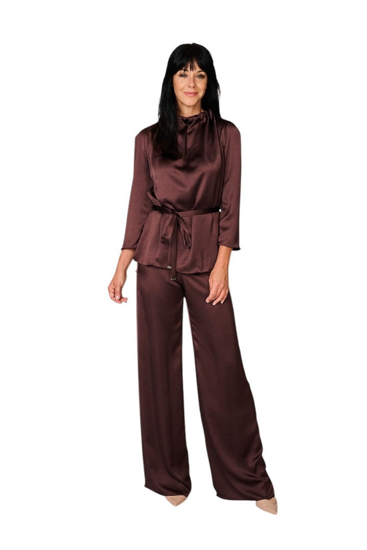 Natan Collection Women's Aubergine Blouse FEROLA-JTBT02 210