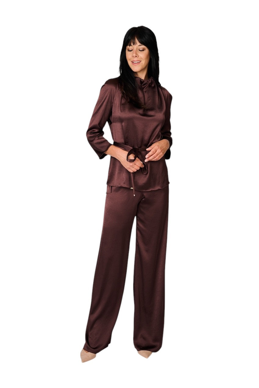 Natan Collection Women's Aubergine Blouse FEROLA-JTBT02 210