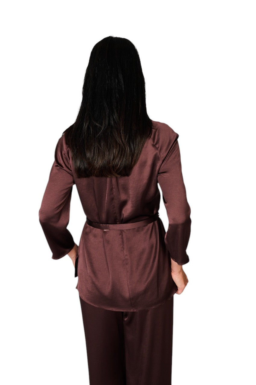 Natan Collection Women's Aubergine Blouse FEROLA-JTBT02 210