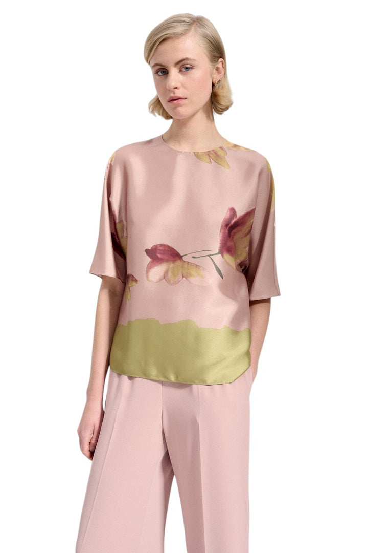 Natan Collection blouse korte mouwen dames roze CHERI-JA0F03 134