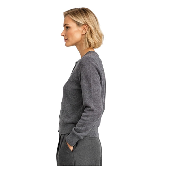 Natan Collection damesvest antraciet — zijaanzicht