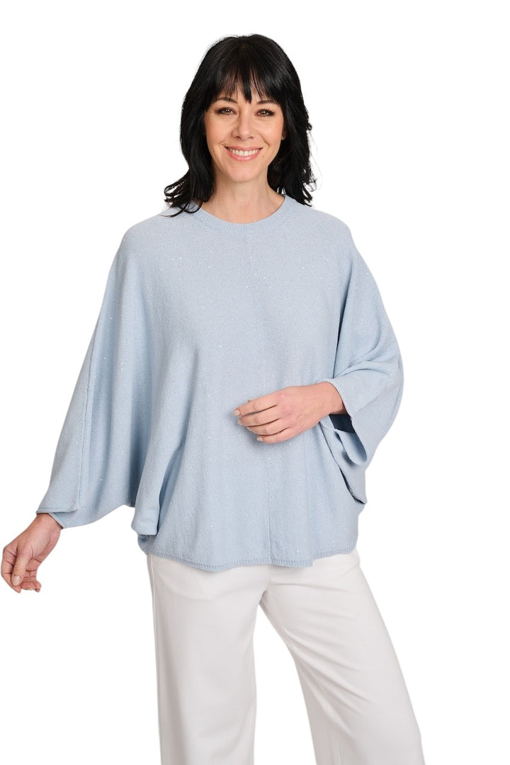 Panicale Cashmere poncho donna colore del cielo D380528PO 38D16 0520