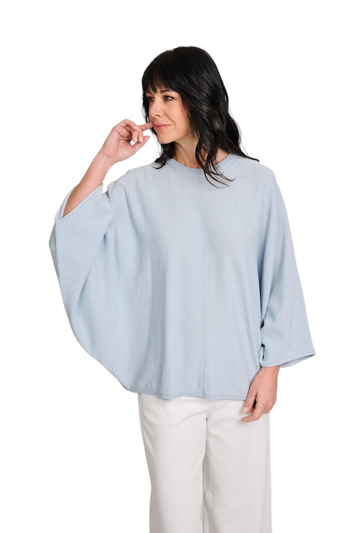 Panicale Cashmere poncho donna colore del cielo D380528PO 38D16 0520