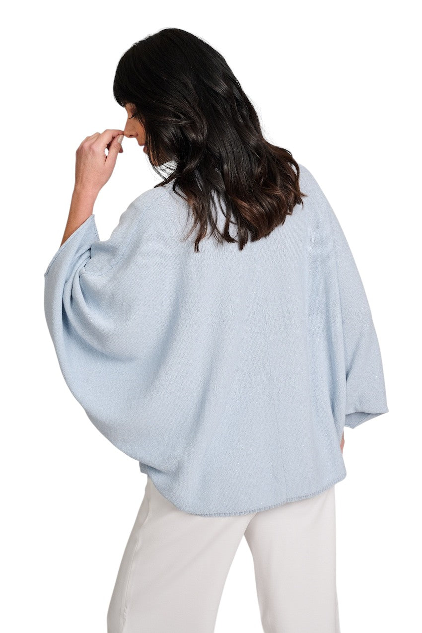 Panicale Cashmere poncho donna colore del cielo D380528PO 38D16 0520