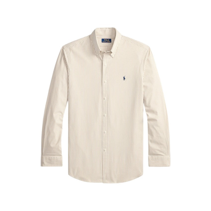 Polo Ralph Lauren Men hemd heren beige Custom fit stretch 710929346502
