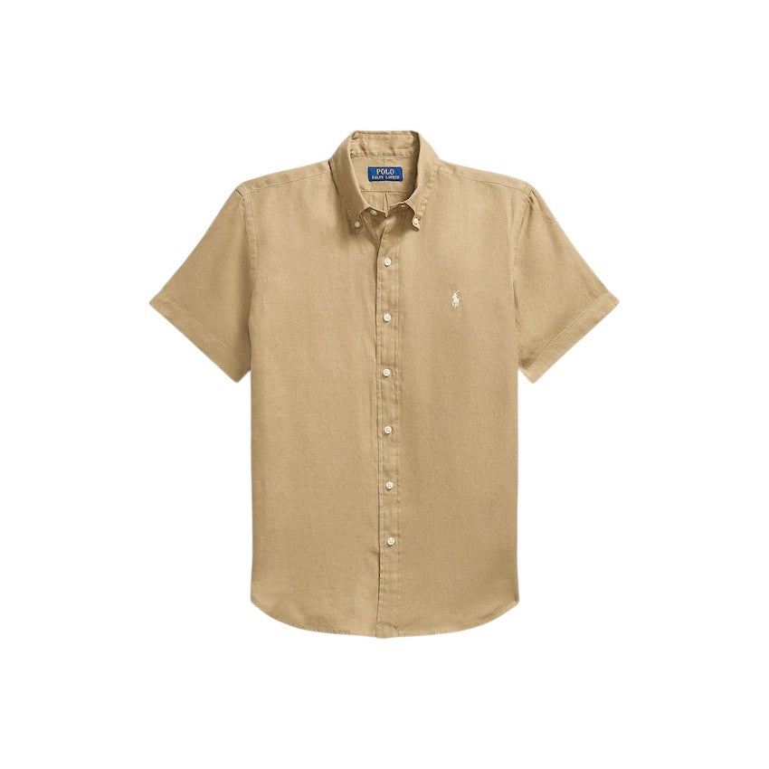 Polo Ralph Lauren Men hemd korte mouwen heren camel custom fit 710968912502