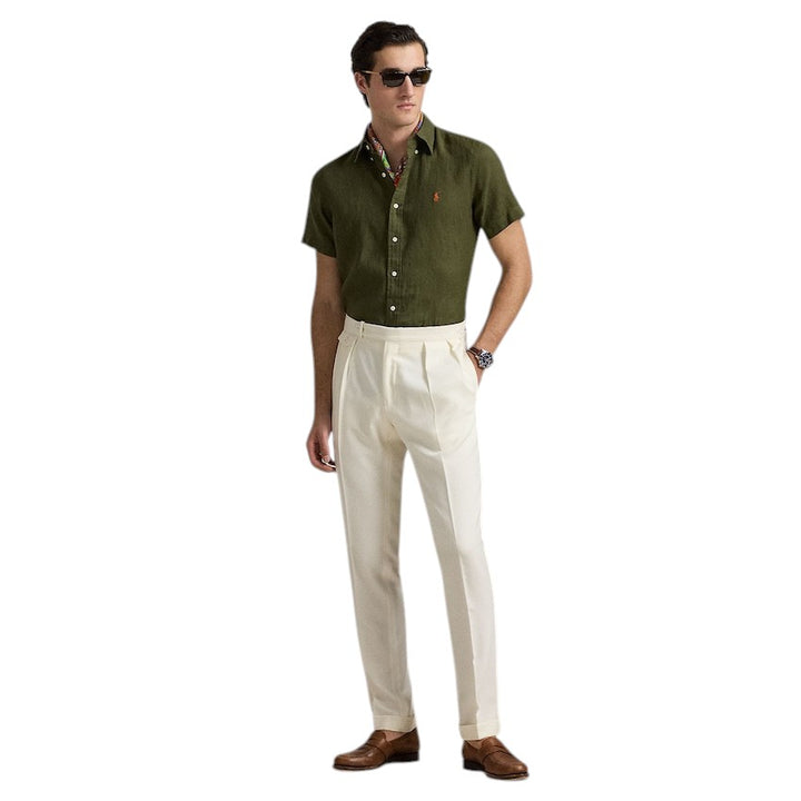 Polo Ralph Lauren Men hemd korte mouwen heren olijf custom fit 710968912002