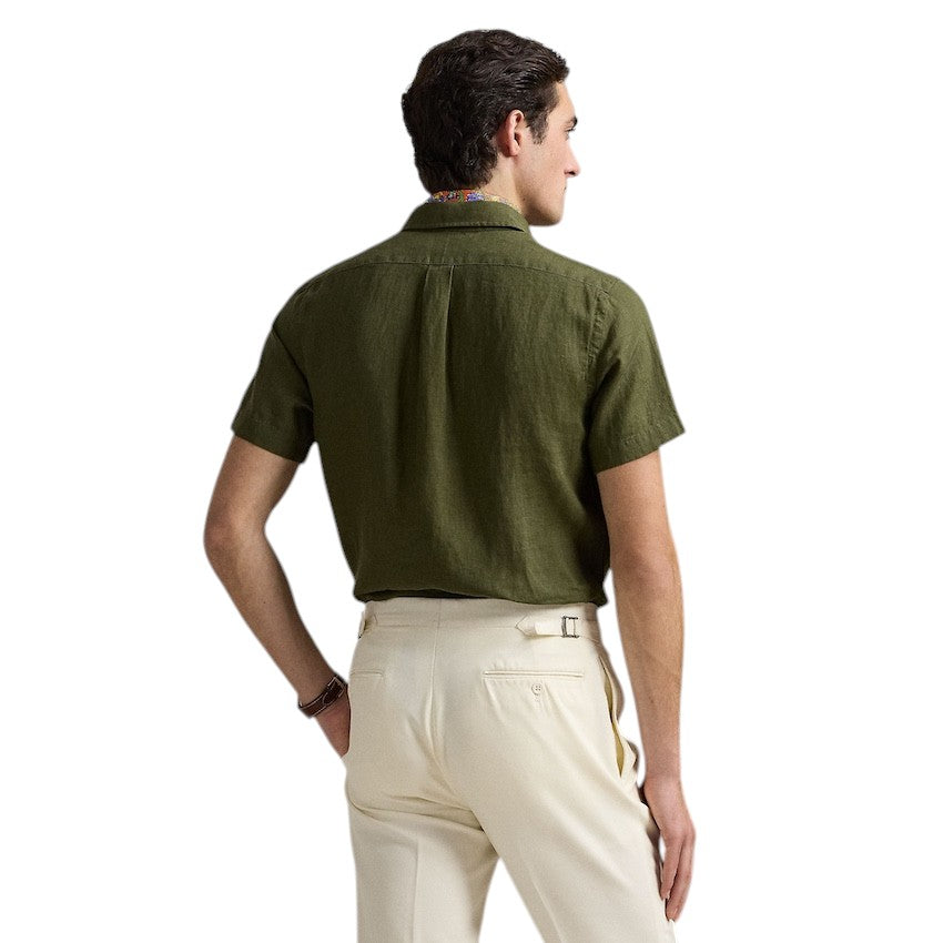 Polo Ralph Lauren Men hemd korte mouwen heren olijf custom fit 710968912002