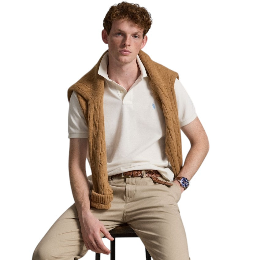 Polo Ralph Lauren Men polo shirt heren cream Custom slim fit 710680784519