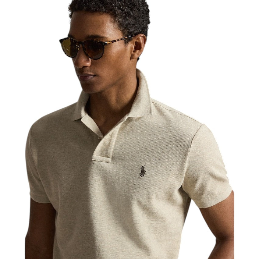 Polo Ralph Lauren Men polo shirt korte mouwen heren beige Custom slim fit 710680784342