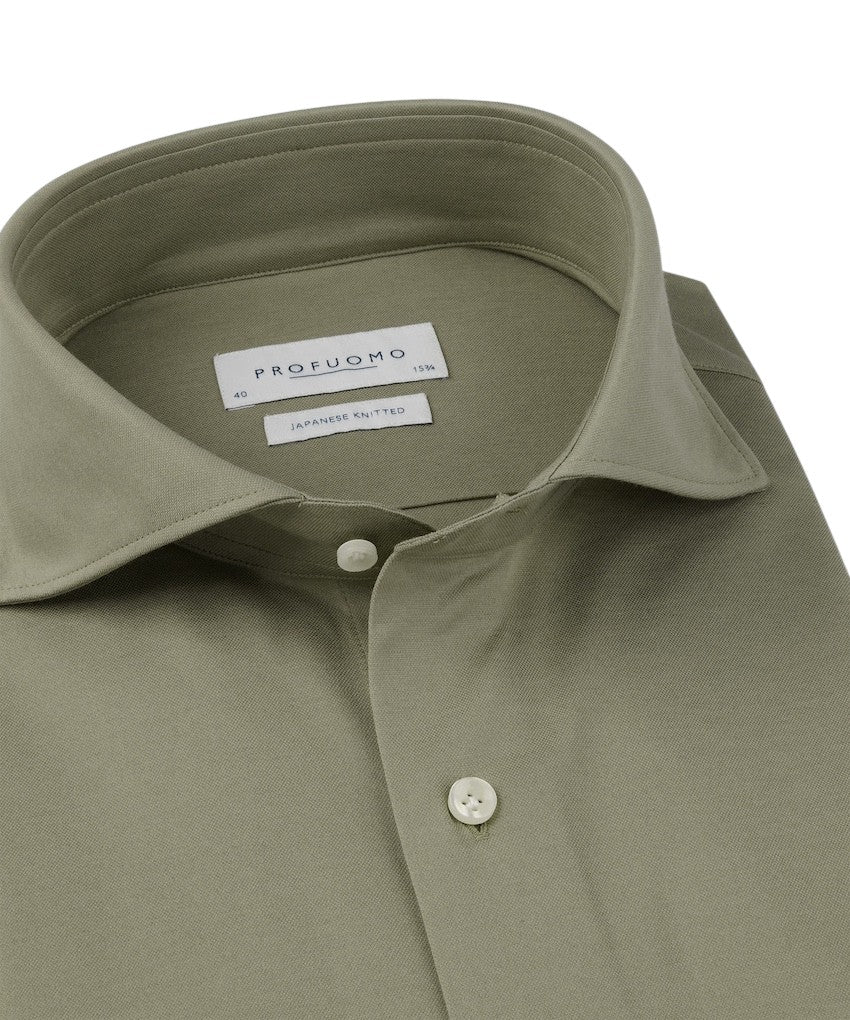 Profuomo hemd lange mouwen heren groen PPXH10032D