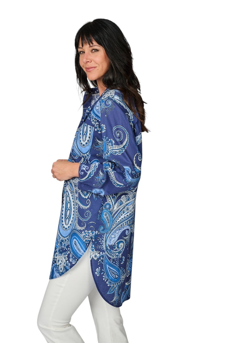 Robert Friedman blouse dames blauw Dalilyl