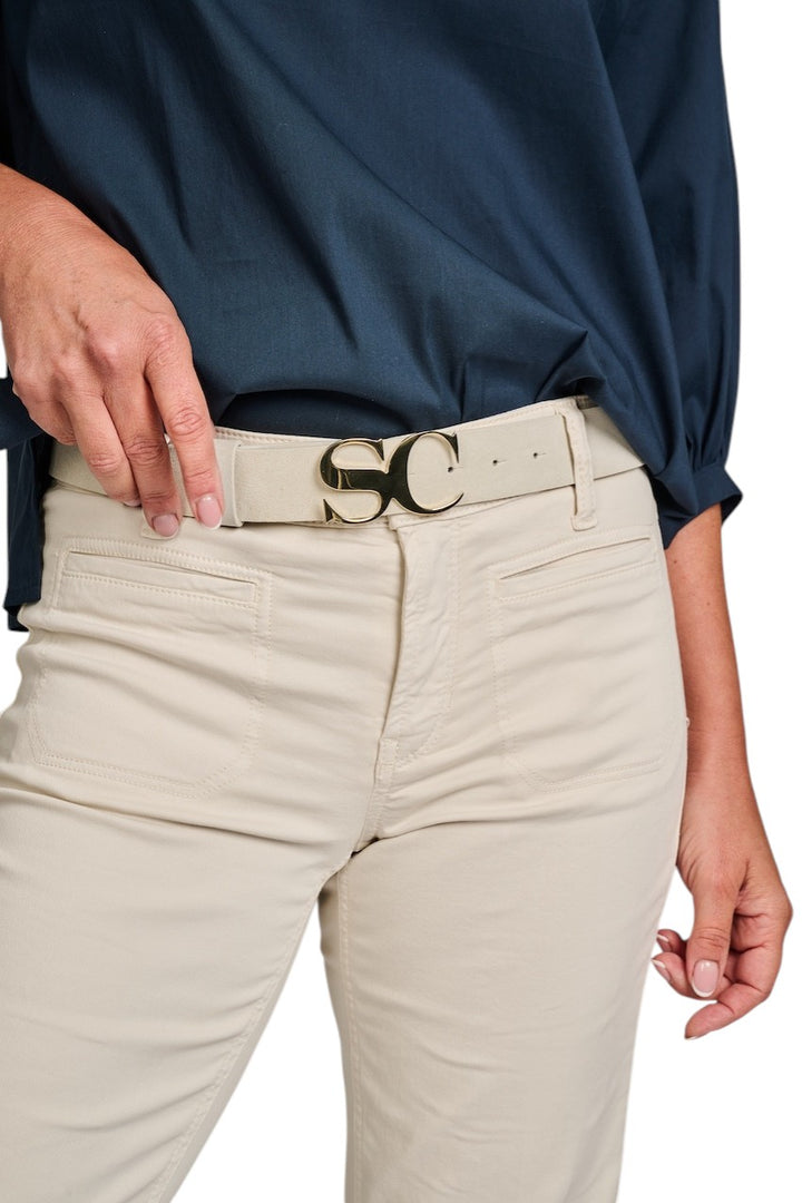 Scapa Flow riem dames ecru Brandbelt suede